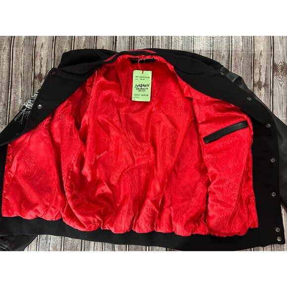 HUGO Boss x LES BENJAMINS Wool Leather Bomber Jacket sz XL NWT MSPR 795 - Picture 3 of 8